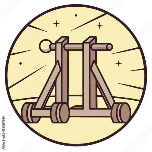 Haunted savanna catapult design with particle traces