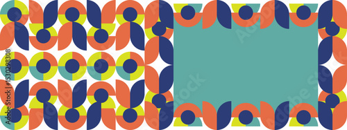 Abstract Colorful Mosaic Geometric Shapes Banner