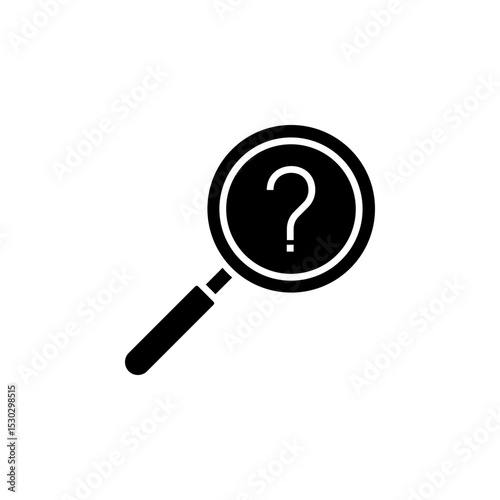 magnifying glass with question mark icon. search sign vector illustration on white background
