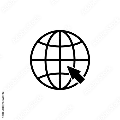 Open web icon in trendy flat style isolated on white background. Website pictogram. Internet symbol for your website design, logo, app, UI. Vector illustration, EPS10.