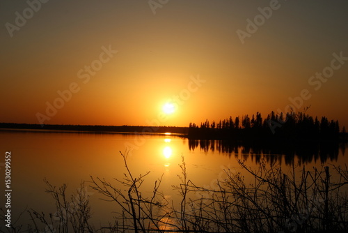 sunset over lake