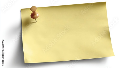 Blank, light yellow sticky note pinned