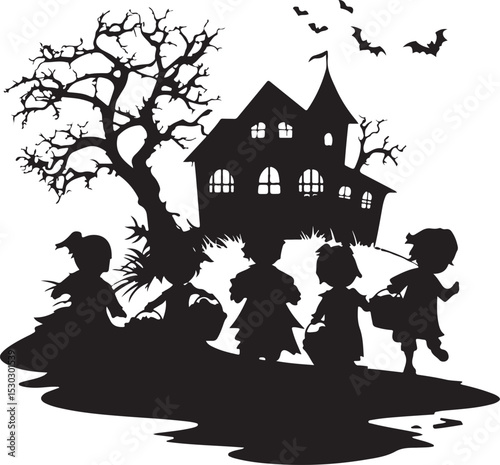 Halloween Zombie & Forest Shadows Vector 


