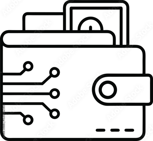 Digital Wallet Outline: Payment Icon

