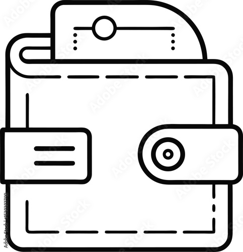 Digital Wallet Outline: Payment Icon

