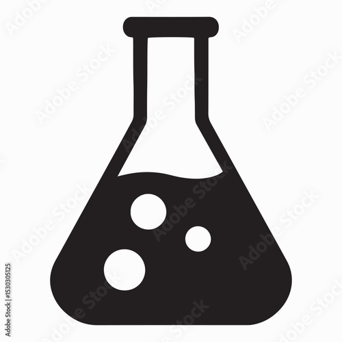 Erlenmeyer Flask Icon design with white background 