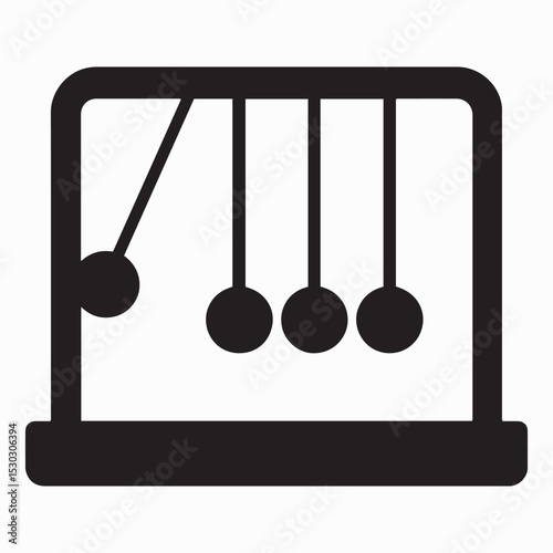 Newton Cradle Icon design with white background 