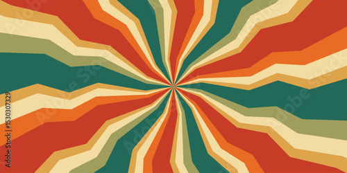 retro vibes sunburst colorful curved lines