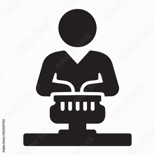 Stenographer Icon design with white background 