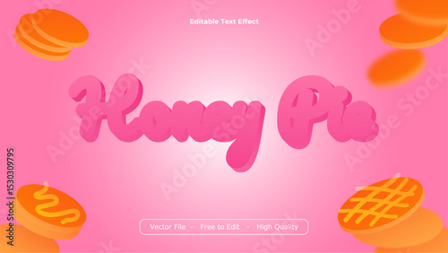 Honey Pie Vector Design with Pink Background and Decorative Elements