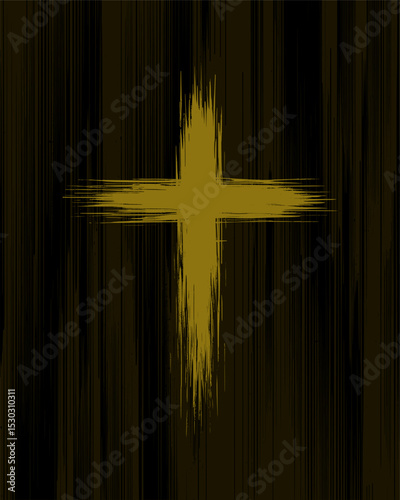 christian cross - brush stroke style (artwork 3)