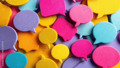 Colorful speech bubbles in various shapes and sizes (1)