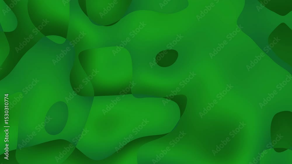 Smooth and flowing green abstract background with organic, layered shapes and subtle gradients. The image features a harmonious blend of dark and light green tones, creating a fluid, biomorphic aesthe