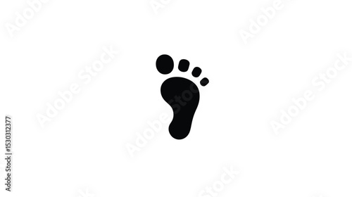 Footprint Icon: Simple Black Silhouette Vector Graphic for Website and Design Projects