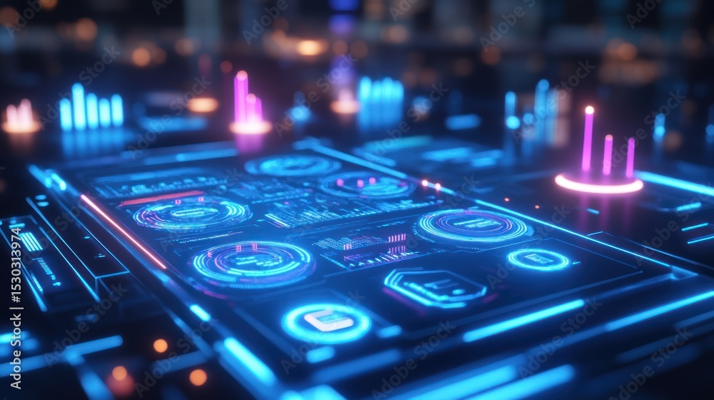 Obraz premium Futuristic HUD Interface with glowing data