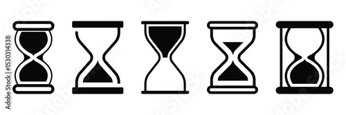 Hourglass icon. Sand watch icon set. Hourglass symbol. Hourglass icon set bundle vector. A classic hourglass icon, symbolizing the passage of time, deadlines, and the fleeting nature of moments. 