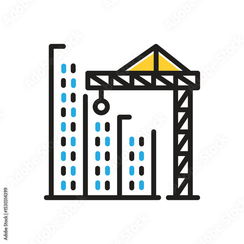 Multi color icon for construction