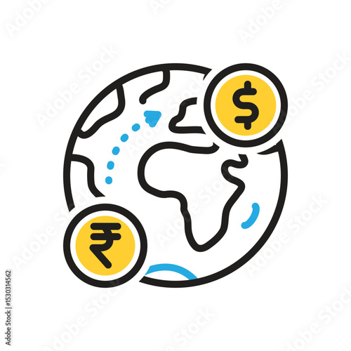 Multi color icon for foreign