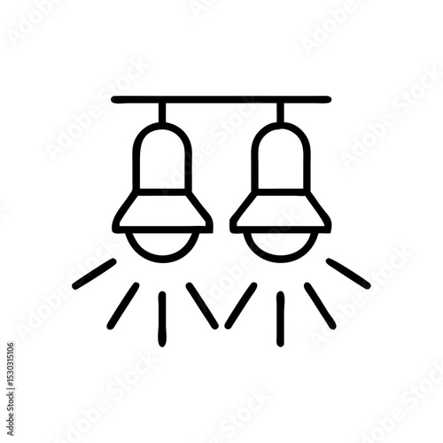 Footlights icon in minimalist style, jazz stage lighting concept