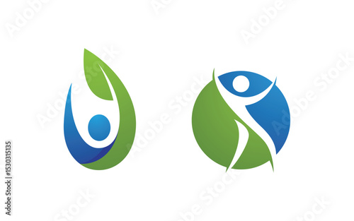 Healthy life Human fit sport logo sign illustration v.282