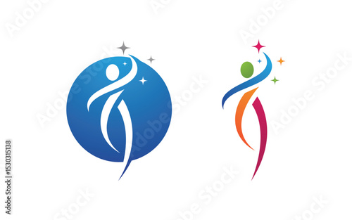 Healthy life Human fit sport logo sign illustration v.281
