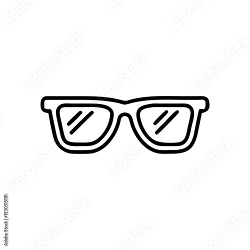 Sunglasses icon in bold outline, retro style accessory element