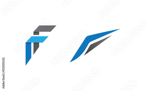 F Letter Logo icon illustration vector design template v.19