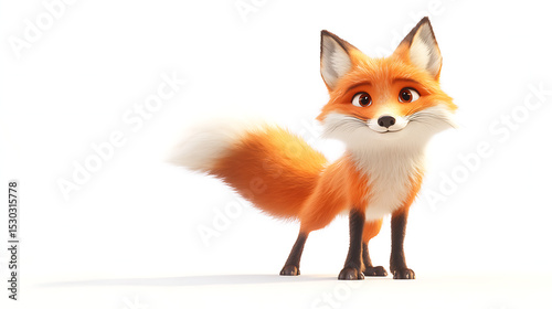 red fox isolated on white