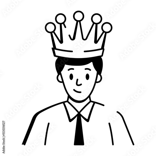 Hand drawn style icon showing the best employee 