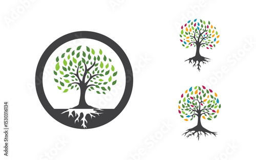 Ecology Tree vector icon illustration logo design v.1