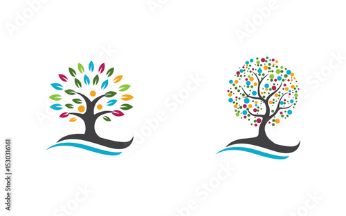 Ecology Tree vector icon illustration logo design v.3