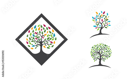 Ecology Tree vector icon illustration logo design v.4