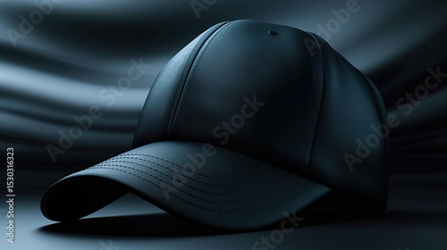 Plain Navy Blue Hat Mockup Template with Front View for Branding Display

