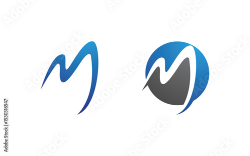 M Letter Business Concept design icon LogoTemplate v.3