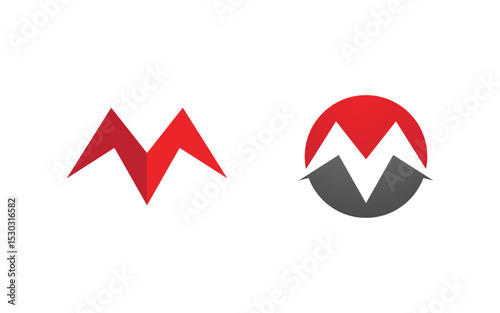 M Letter Business Concept design icon LogoTemplate v.6