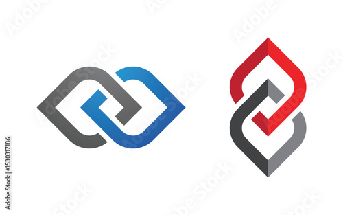 Business corporate unity chain Logo illustration design v.1
