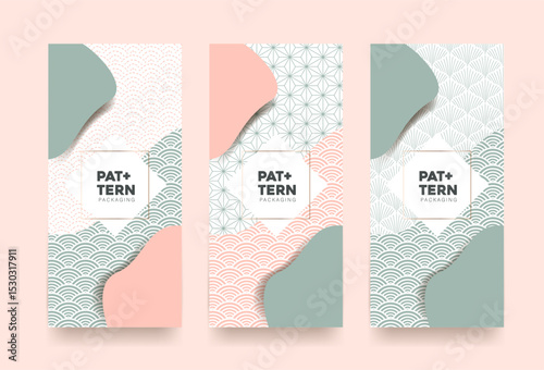 Vector set packaging templates japanese of luxury or premium products.