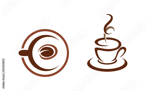 Coffee caf� Shop logo Templates Vector icon design illustration v.8