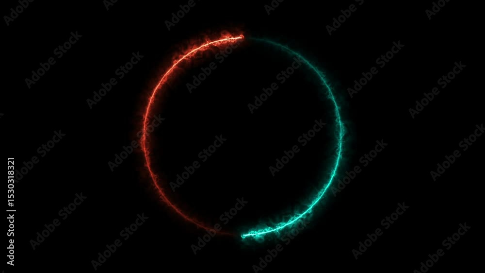 Neon light trail circle glows in the dark. Abstract Neon circle isolated on black background. Glowing neon frame circle loading icon animation background video. Neon light trail circle glows in the dark. Abstract Neon circle isolated on black background. Glowing neon frame circle loading icon animation background video.