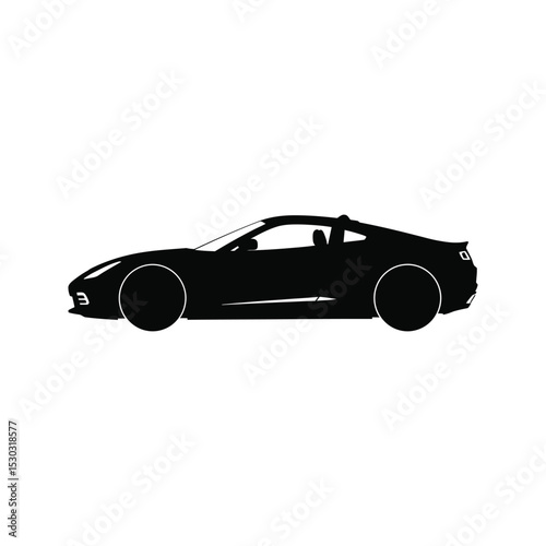 Black silhouette of a modern sports coupe car