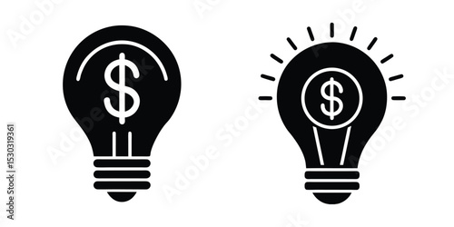 Light Bulb With Dollar Sign Symbolizing Lucrative Ideas Isolated on White Background
