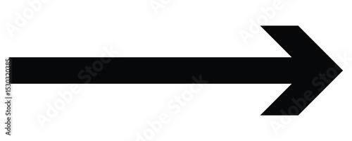 Long arrow icon. Long arrow vector icon in black. Flat style arrow symbol on the background. Vector illustration. EPS 10