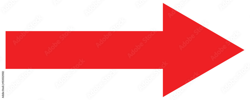 Long red arrow, Pointer for Indicating Direction. Vector illustration on white background Long red arrow, Pointer for Indicating Direction. Vector illustration on white background