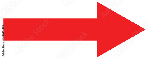 Long red arrow, Pointer for Indicating Direction. Vector illustration on white background