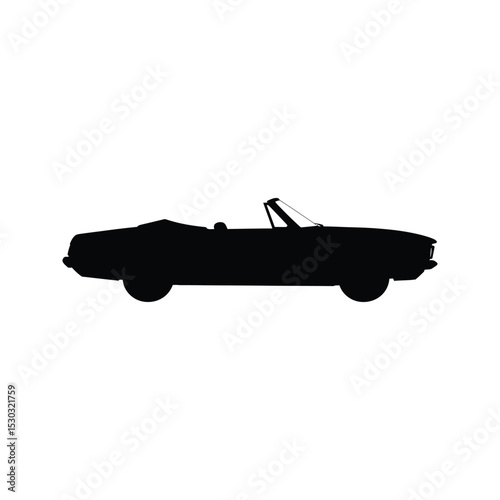 Classic american convertible car silhouette
