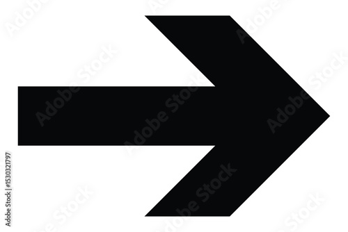 Bold right arrow icon. Flat design. Minimalist black arrow pointing right, ideal for navigation, buttons, and modern UI design. Vector illustration. EPS 10