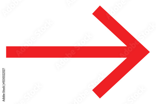 Right Direction Red Arrow, Bold Red Arrow Vector Illustration