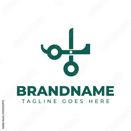 Letter L Scissor Logo, for barbershop, tailor, or brand related to scissor