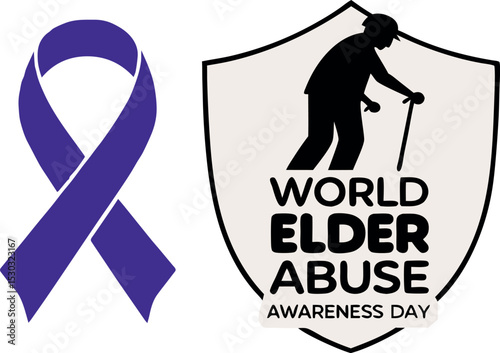 World Elder Abuse Awareness Day Ribbon and Emblem


