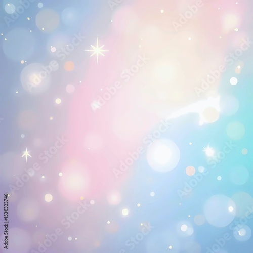 Abstract Dreamscape of Soft Hues and Sparkling Lights: Gentle pastel colors blend seamlessly, adorned with shimmering particles that create an ethereal ambiance and evoke a sense of peace and wonder.